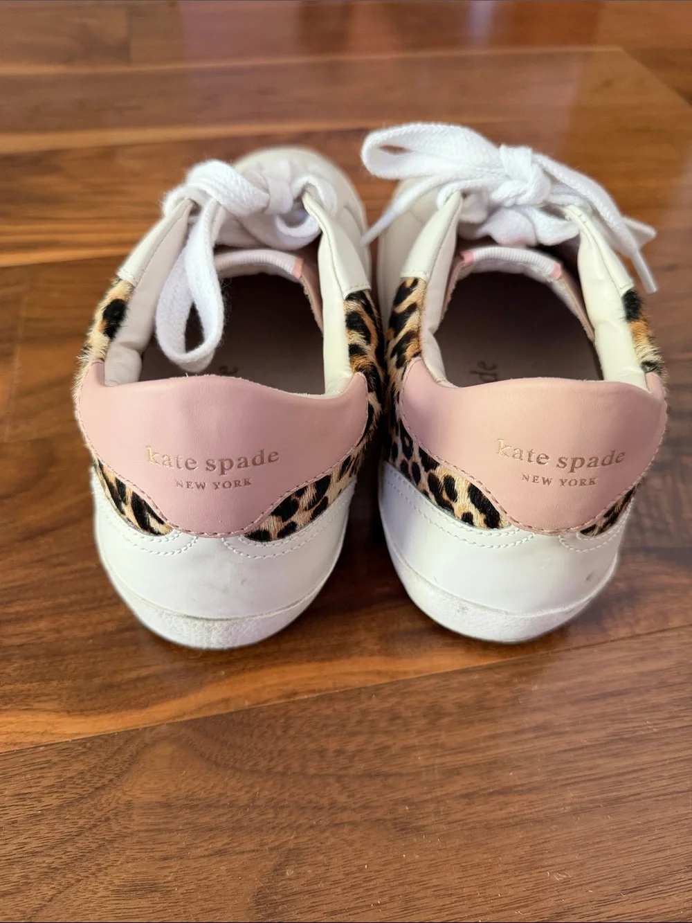 Kate Spade New York Ace Sneaker White Lovely Leopard Women Size 8.5 B